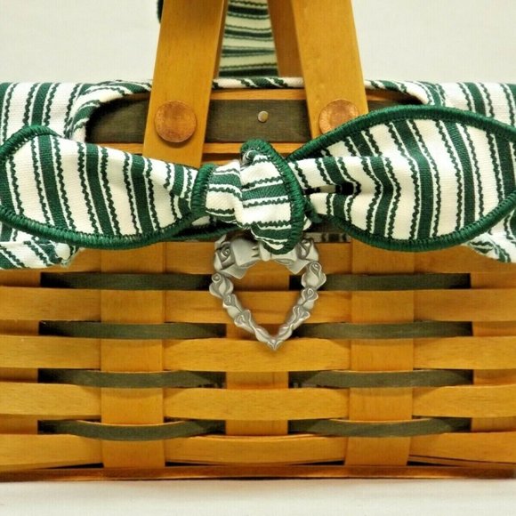 Longaberger 1998 Green Picture Perfect Sweetheart Series Basket Combo - Picture 5 of 15